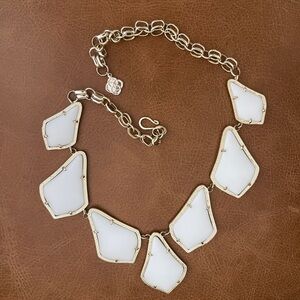 Kendra Scott Kensey White and Gold Statement Necklace
